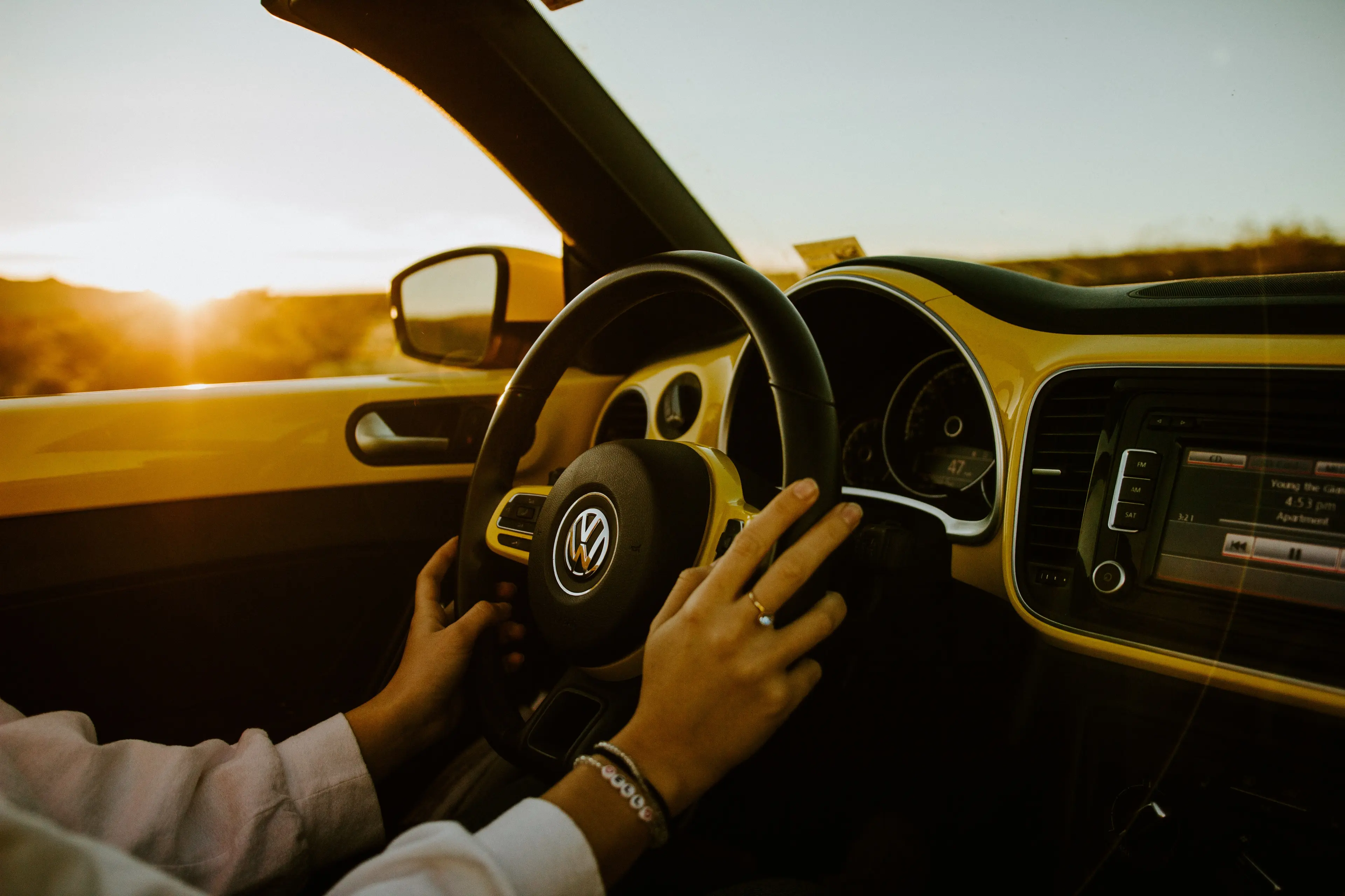 Test driving a car